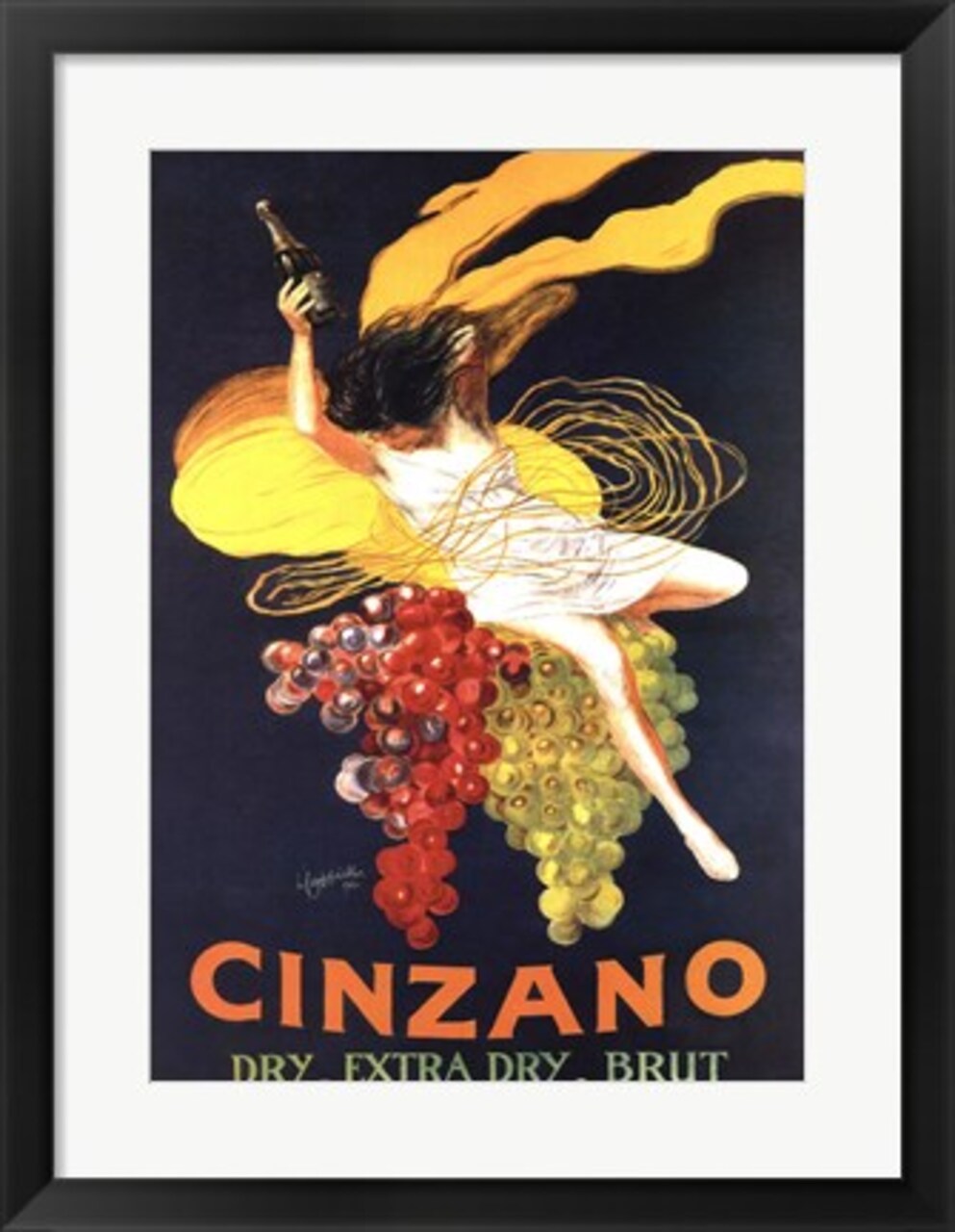 Framed Art Cinzano Brut by Leonetto Cappiello Wall Decor 18x24 Artwork